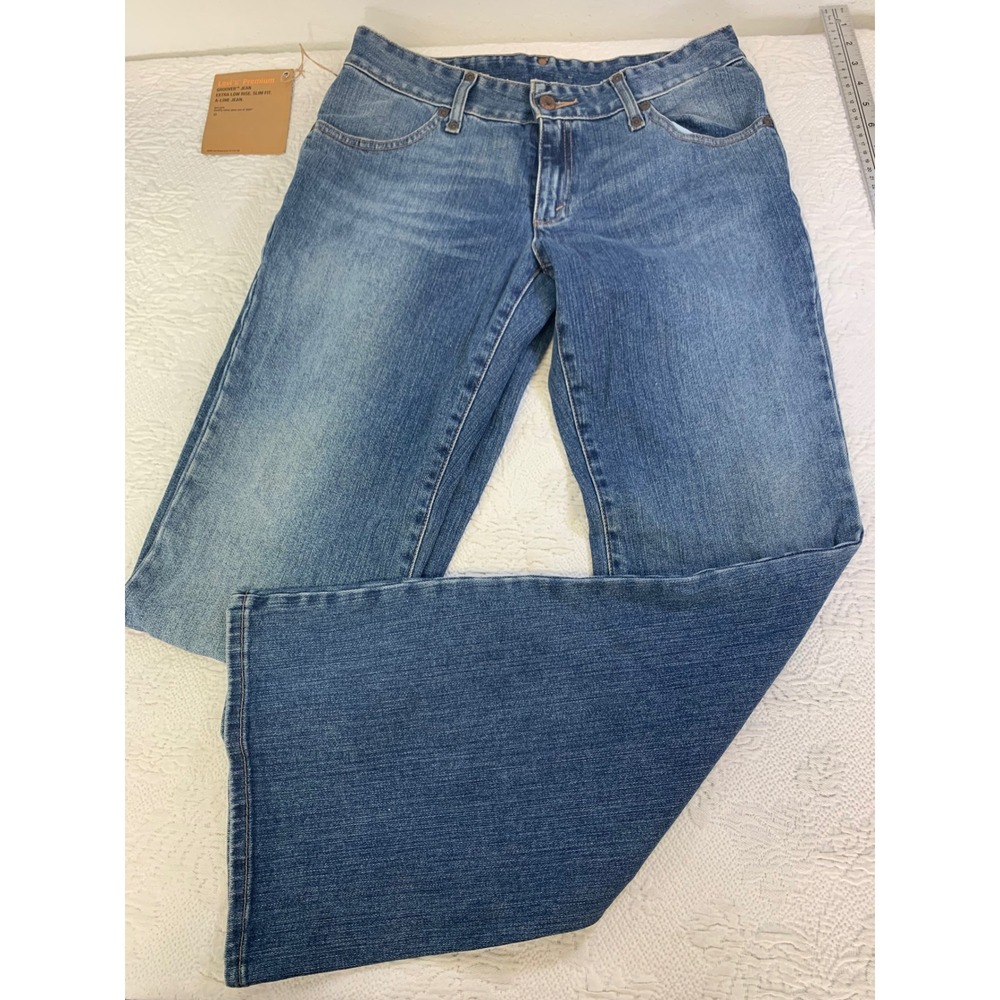 Levis Premium Groover Jean Extra Low Rise Slim Fit Wide Leg Blue Denim‎ Y2K 2001